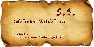 Sándor Valéria névjegykártya
