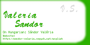 valeria sandor business card